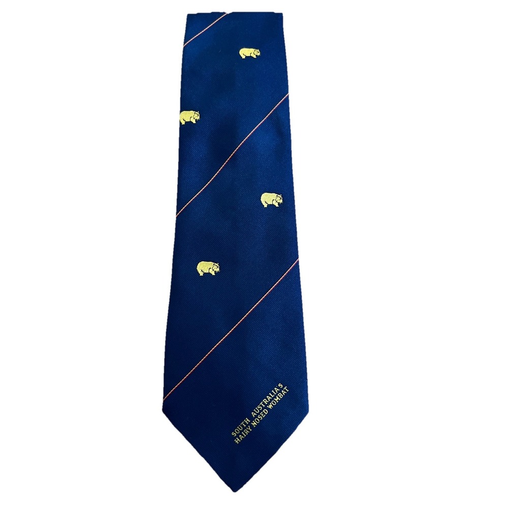 Rembrandt Blue‎ Tie Animal Pattern "South Australia Hairy Nosed Wombat"